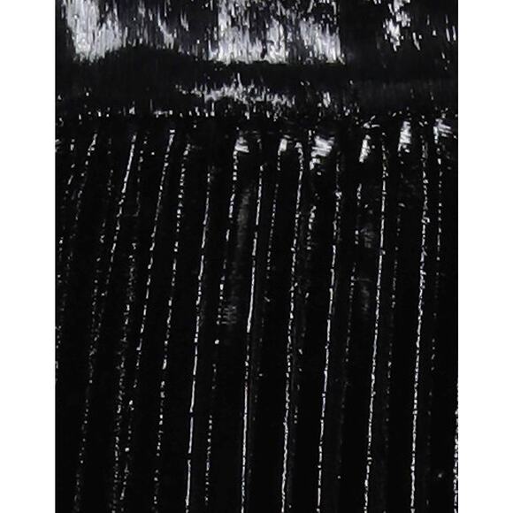 NWT Dolce & Gabbana Black Pleated Midi Skirt in Flowing Lamé Velvet IT 46 US XL - Picture 3 of 13